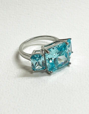Ave Aqua Blue Topaz Ring In Sterling Silver